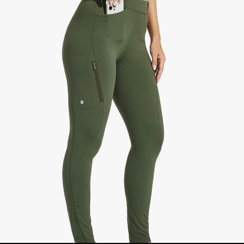 Willit fleece Riding leggings - green 🌿 🐎